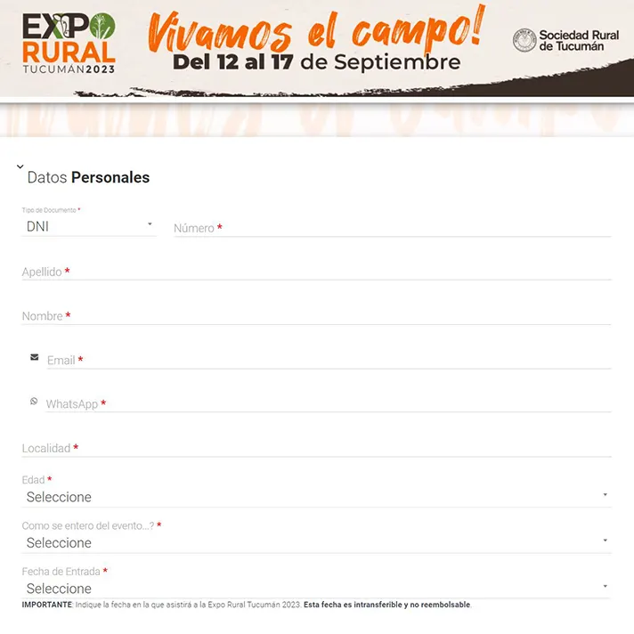 Expo Rural Tucuman 2023 - sacar entrada